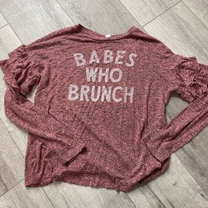 Lightweight sweatshirt! Ruffle sleeve